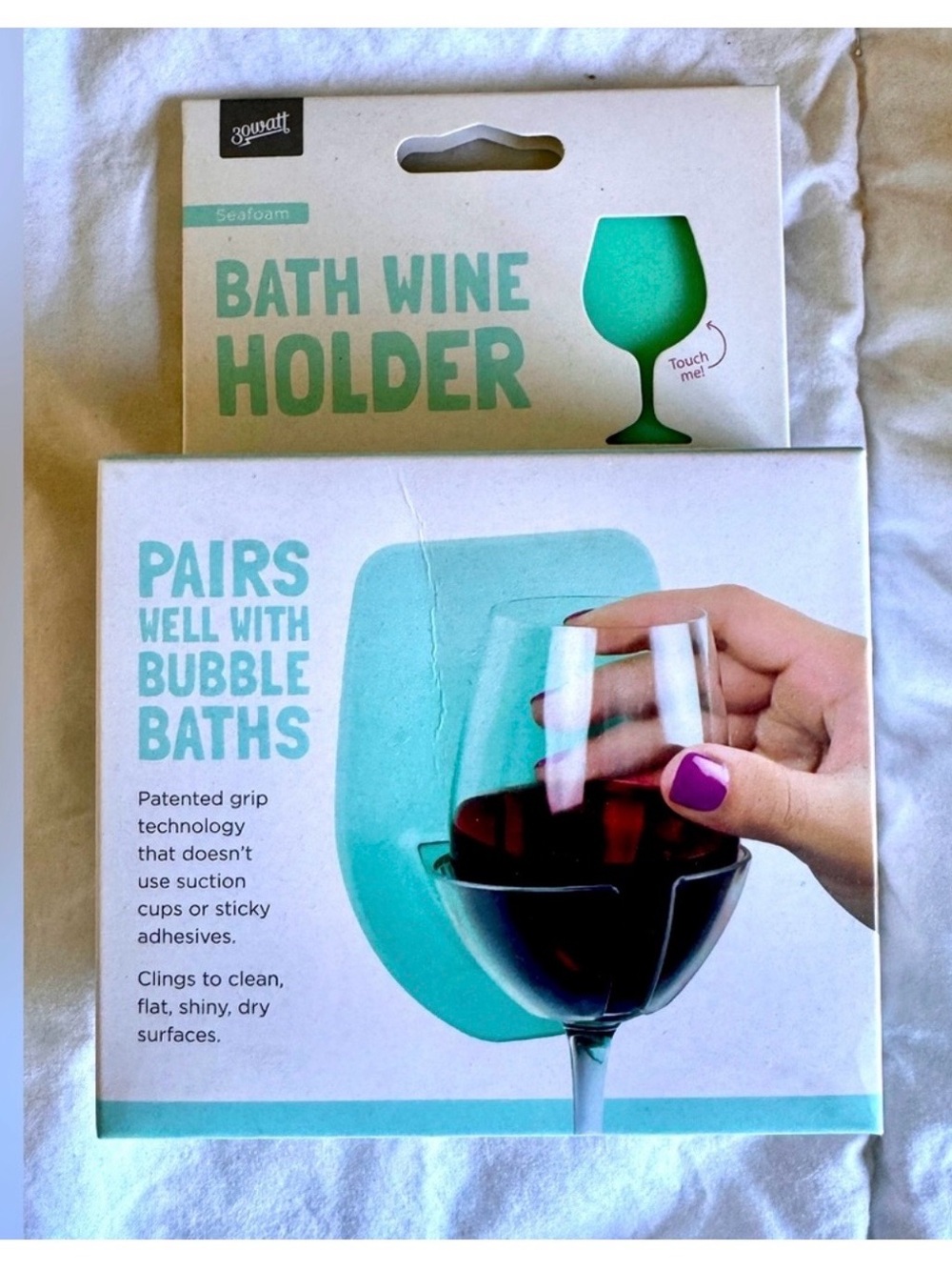 Bath Wine Glass Holder - Seafoam Green